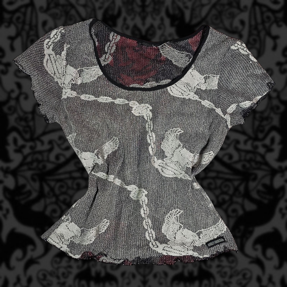 Harley-Davidson Mesh Baby Tee - Grey, White & Black